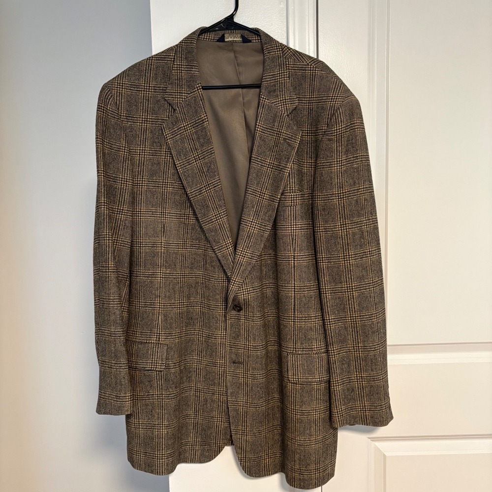 JOS A BANK Executive‎ Collection Plaid Camel Hair Sport Coat Blazer Mens 50 EXL